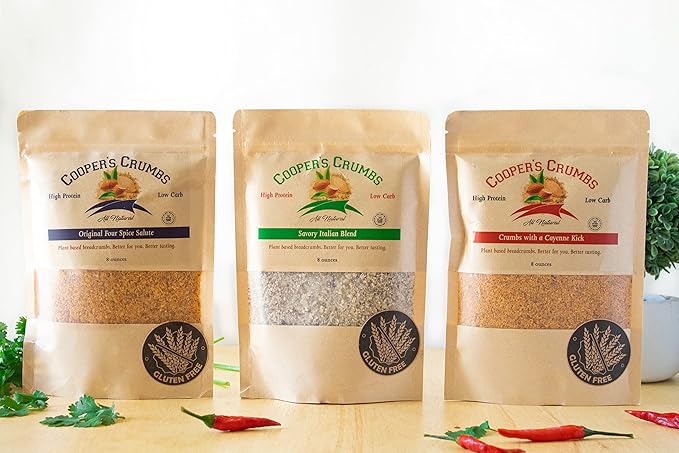 Cooper's Crumbs All Natural Gluten Free Low Carb Bread Crumb Alternative, High Protein, Vegan, Certified Kosher, Paleo, Keto (Savory Italian Blend)