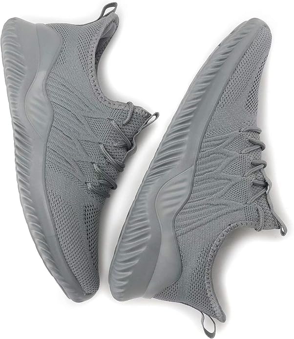 Mens Running Shoes Slip-on Walking Sneakers Lightweight Breathable Casual Soft Sole Trainers