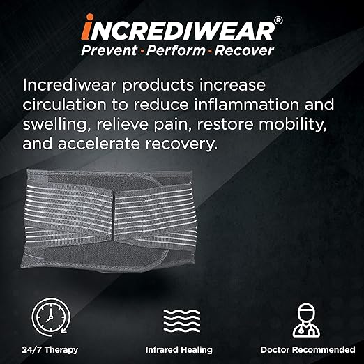 Incrediwear Back Brace - Back Support Brace for Back Pain Relief from Muscle Pain, Sciatica or a Herniated Disc, Everyday Lower Back Lumbar Support (XX-Large)
