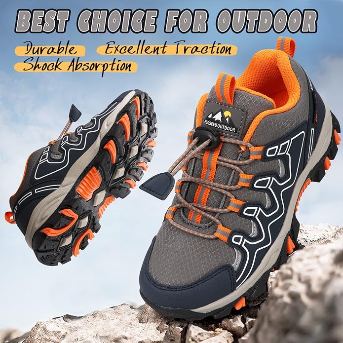 UOVO Boys Girls Kids Sneakers Hiking Running Outdoor Walking Tennis Shoes Waterproof Non Slip Fashion Sneakers(Little/Big Kids