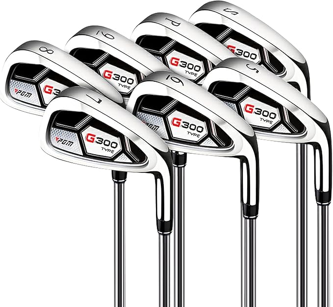 PGM Men's G Type Complete Golf Club Set - Titanium #1 Driver, Draw-Biased Hybrid, High-Strength Iron Set, High Forgiveness Putter, with Stand Bag