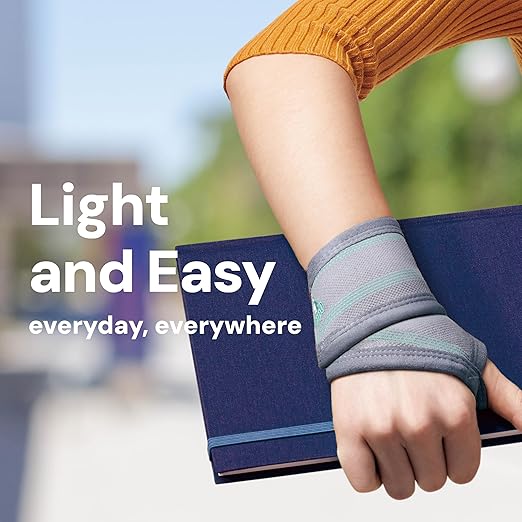 OPPO 2383 Adjustable Wrist Compression Wrap with Thumb Loop for Fitness, Weightlifting, Tendonitis, Carpal Tunnel Arthritis, Pain Relief - Fits Both Right and Left Hand (Gray, One Size, 1 Pack)