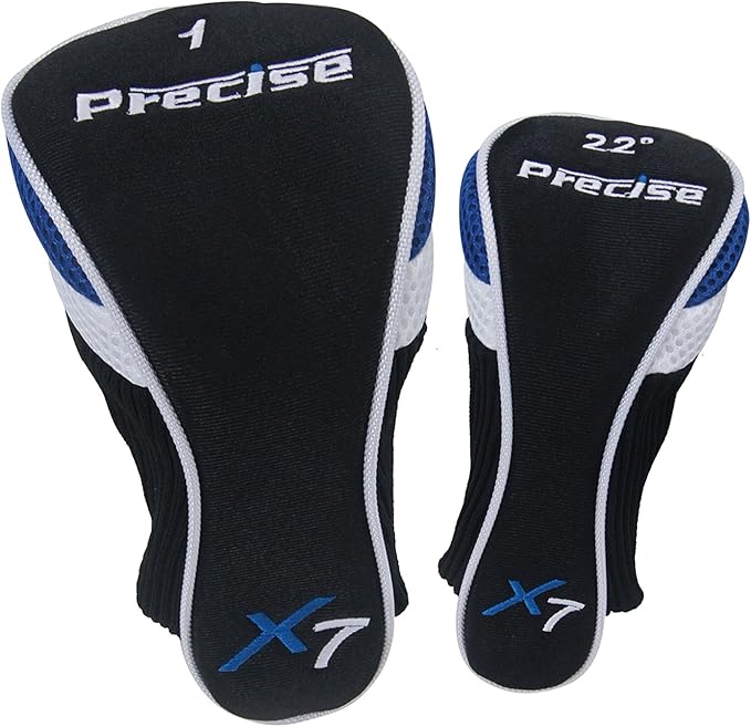 Precise X7 Kids Golf Clubs Set for Ages 3-5, 6-8, 9-12 | Right/Left Hand Girls & Boys Golf Clubs with Lightweight Graphite Shafts, Hybrid & Stand Bag