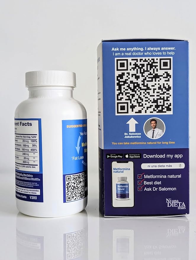 METFORMINA Natural - Weight Loss Aid - Metabolism Support - Dr Salomon (60 Capsules)