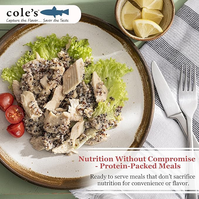 COLE’S - Smoked Rainbow Trout Fillet with Quinoa | Open & Ready to Eat Meal | 5.6 oz Canned & Hand-Packed | 19g Protein | High in Vitamin D | 24 pack
