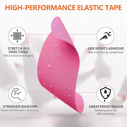 Bowling Tape Bowling Thumb Tape - Sweatproof, Pre Cut, Multiple Colors 100pcs (Hot Pink)