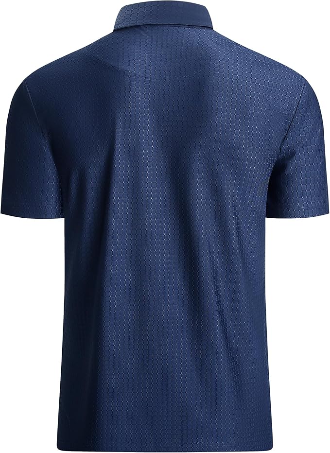 WARHORSEE Golf Polo Shirts for Men Short Sleeve Wrinkle Free 4 Way Stretch Moisture Wicking Performance Collared Tshirts