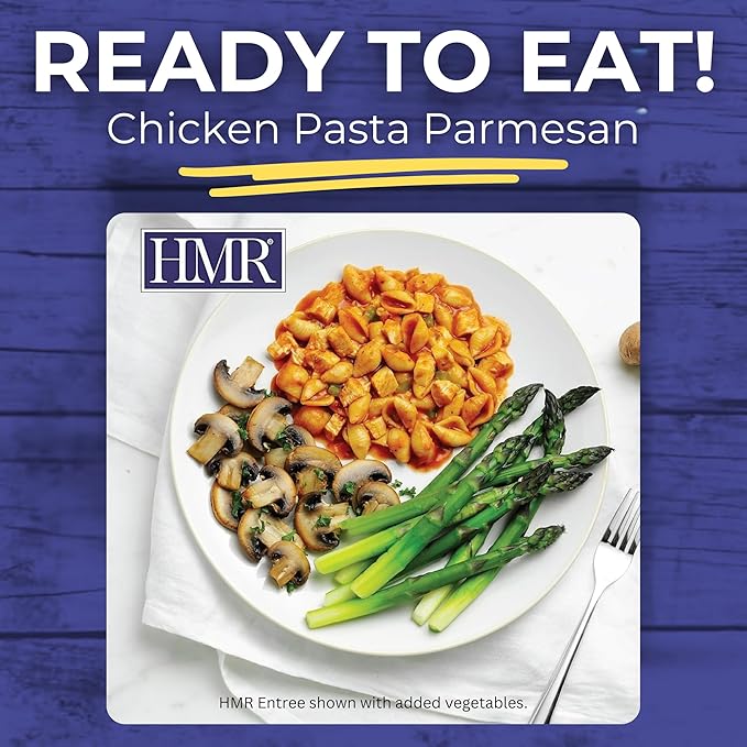 6-Pack HMR Chicken Pasta Parmesan Entrée | Pre-packaged Lunch or Dinner to Support Weight Loss | Ready to Eat | 14g of Protein | Low Calorie Food