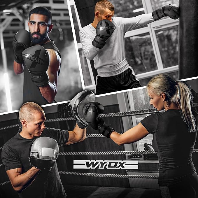 Wyox Boxing Gloves for Men & Women – Professional Training, Sparring & Heavy Bag Gloves for Boxing, Kickboxing, Muay Thai, MMA – Premium Leather, Multi-Layer Shock Absorption, Ventilated Palm