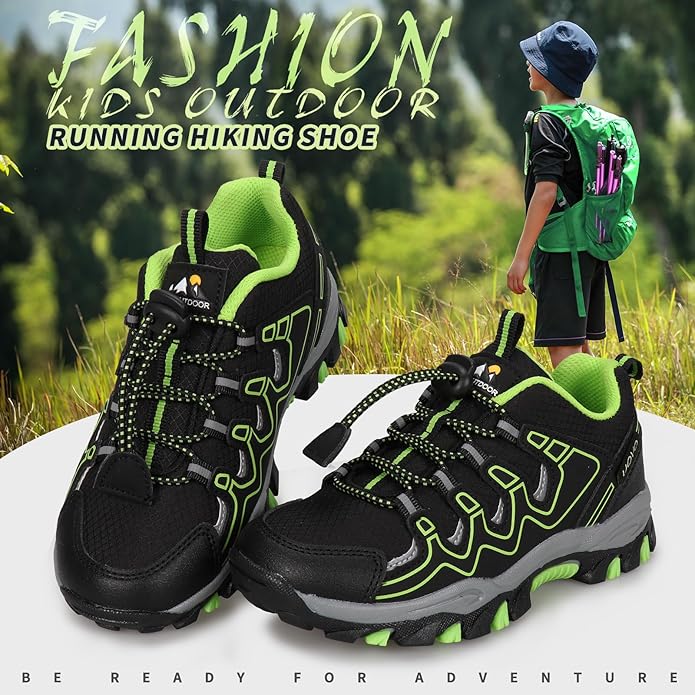 UOVO Boys Girls Kids Sneakers Hiking Running Outdoor Walking Tennis Shoes Waterproof Non Slip Fashion Sneakers(Little/Big Kids