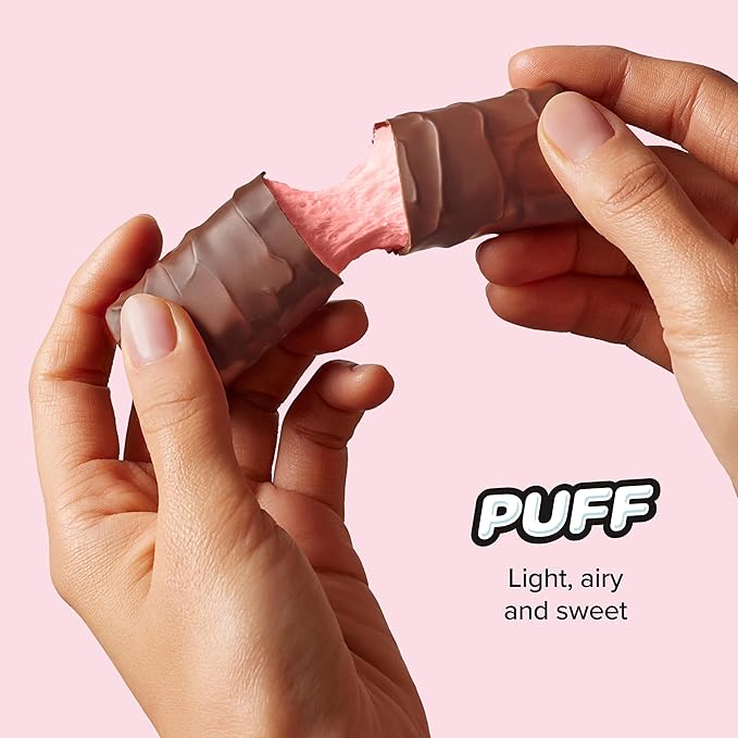 Built Bar, Puff Protein Bars, Strawberries 'N Cream Puff, 15g Protein Snacks, On-The-Go Bars, Only 140 Calories, 8g Sugar, Collagen, Gluten Free, 12 Count