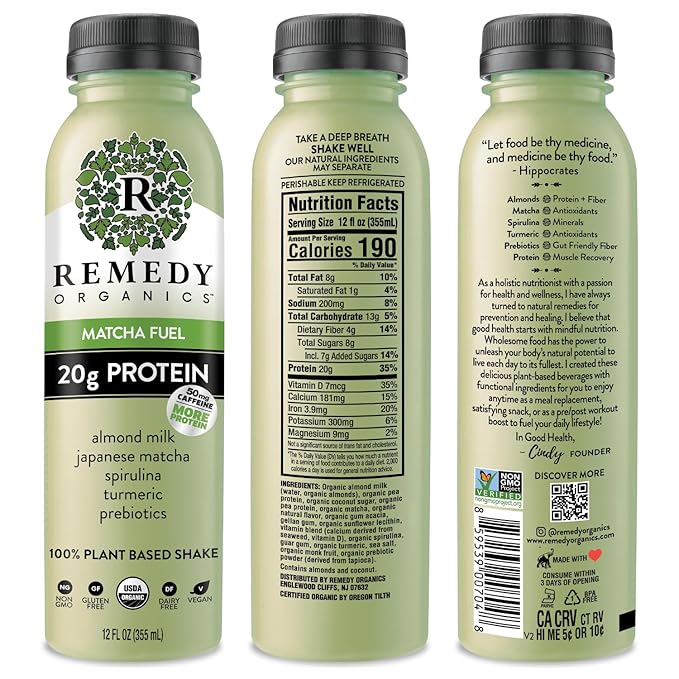 Remedy Organics Protein Variety 12-Pack | Plant Based Protein Shakes, Ready to Drink | USDA Organic, Gluten Free, Dairy Free, Soy Free