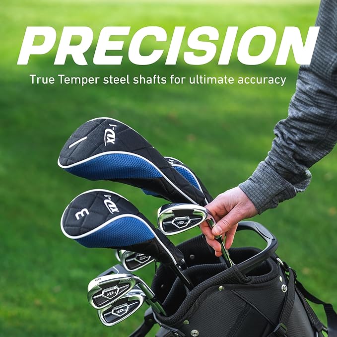 Aspire XD1 Complete Mens Golf Club Set, Includes Titanium Driver, S.S. Fairway, S.S. Hybrid, S.S. 6-PW Irons, Putter, Bag, 3 H/C's, Right & Left Handed Golf Clubs