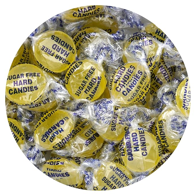 Arcor Sugar Free Lemon Drops, 1 Pound Bulk Bag (Approx. 70 Pieces), Individually Wrapped Hard Candy, The Hampton Popcorn & Candy Company