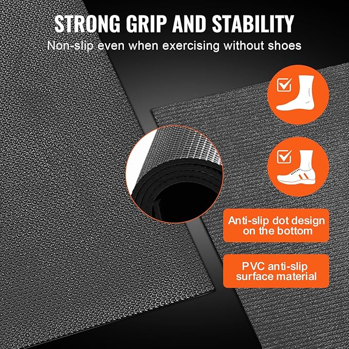 VEVOR Large Exercise Mat, Non Slip High Density Premium Yoga Mat, Exercise Yoga Mat for Men Women, Fitness & Exercise Mat with Bag & Carry Strap, for All Types of Home Yoga, Pilate & Floor Workout