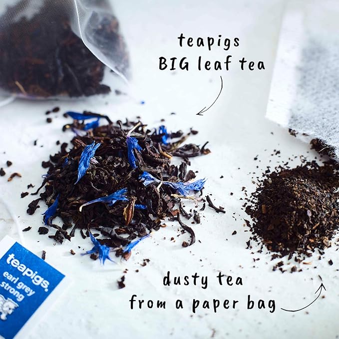 Teapigs Earl Grey Strong Tea Bags Made with Whole Leaves, bold flavor, natural ingredients (1 Pack of 50 Teabags)