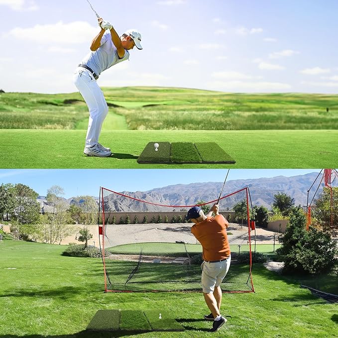 Golf Hitting Mat,Golf Training Mat for Swing Path Feedback Detection Batting, Extra Replaceable Golf Practice Mat 16"x12", Golf Gifts for Men Women for Home Indoor Outdoor