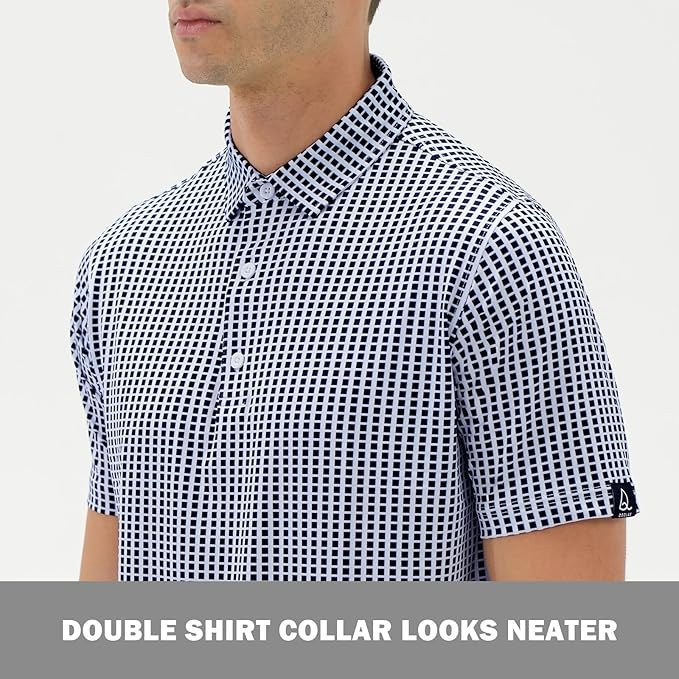 DEOLAX Mens Polo Shirts Fashion Print Mens Golf Shirt Dry Fit Mens Golf Polo Short Sleeve Quick Dry Funny Golf Shirt for Men