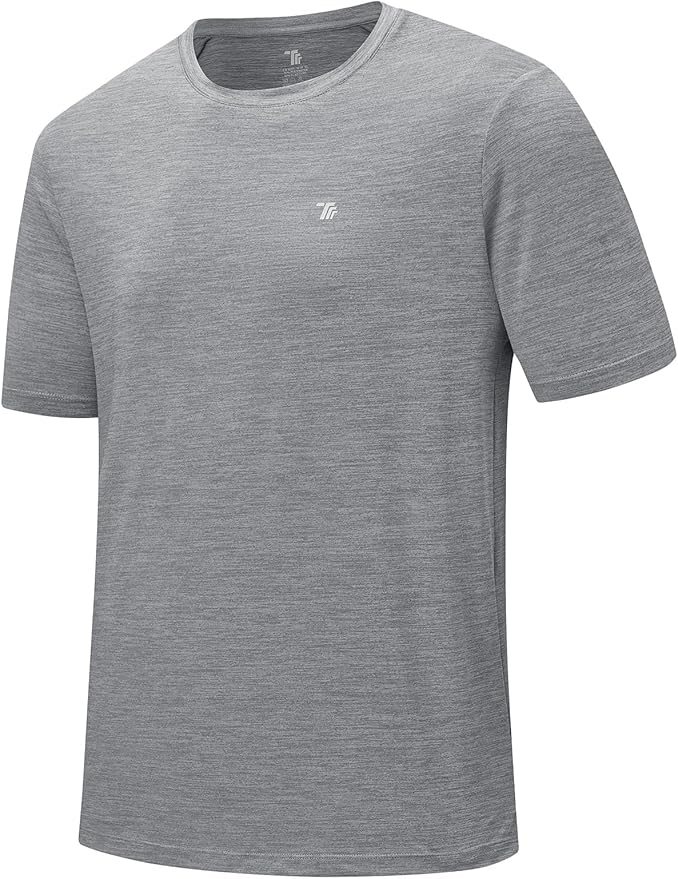 BGOWATU Men's Quick Dry Workout Athletic Shirts Lightweight Tennis Shirts for Men Running Gym Tops