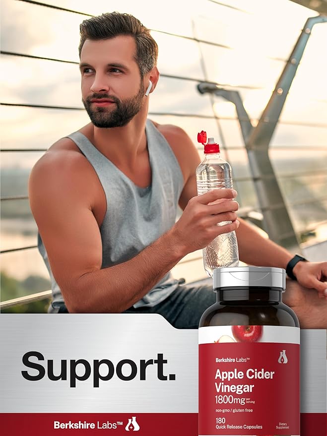 Horbaach Apple Cider Vinegar Capsules | 1800mg | 180 Count | Non-GMO, Gluten-Free Supplement | by Berkshire Labs