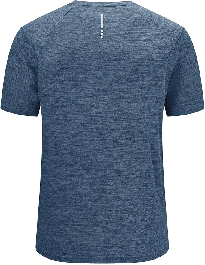 BGOWATU Men's Quick Dry Workout Athletic Shirts Lightweight Tennis Shirts for Men Running Gym Tops