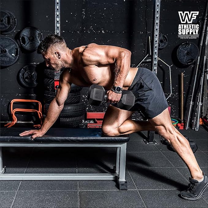 WF Athletic Supply 200Lb Dumbbell Set, 10-30Lb Dumbbell Set with A Frame Storage Rack for Muscle Toning, Strength Building & Weight Loss - Multiple Choices Available