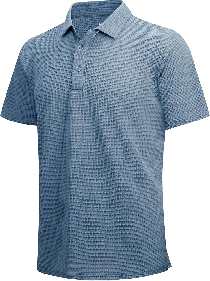 WARHORSEE Golf Polo Shirts for Men Short Sleeve Wrinkle Free 4 Way Stretch Moisture Wicking Performance Collared Tshirts