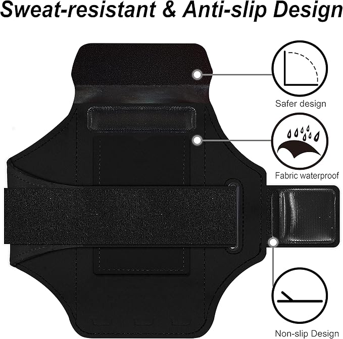 Armband for iPhone 16 Pro Max/16 Plus/15 Pro Max/15 Plus/iPhone 14 Pro Max/14 Plus/13,12,11 Pro Max/XS Max,Water Resistant Sport Armband with Zipper Slot for Airpods and Keys (Purple)