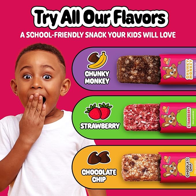Snakkidz Organic Chewy Granola Bar, Allergen Free, Made with Avocado Oil, Low Sugar (15 Bars, Strawberry)