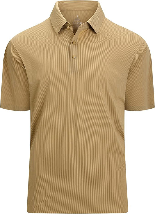 Esabel.C Golf Shirts for Men Dry Fit Performance Short Sleeve Print Moisture Wicking Collared Shirt