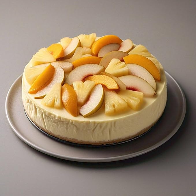 Andy Anand Sugar Free Tropical Fruit Cheesecake 9", Diabetic Friendly, Delicious, Made With Real California Cream Cheese No Added-Sugar, No Preservatives Cheesecake, Perfect for Family Desserts (2 lb)