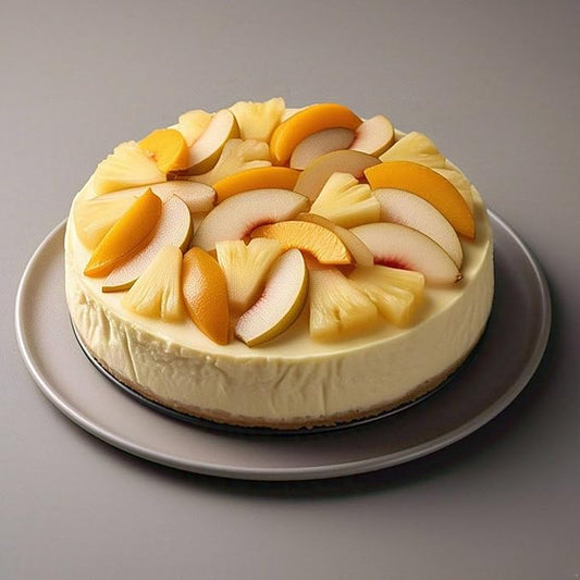 Andy Anand Sugar Free Tropical Fruit Cheesecake 9", Diabetic Friendly, Delicious, Made With Real California Cream Cheese No Added-Sugar, No Preservatives Cheesecake, Perfect for Family Desserts (2 lb)