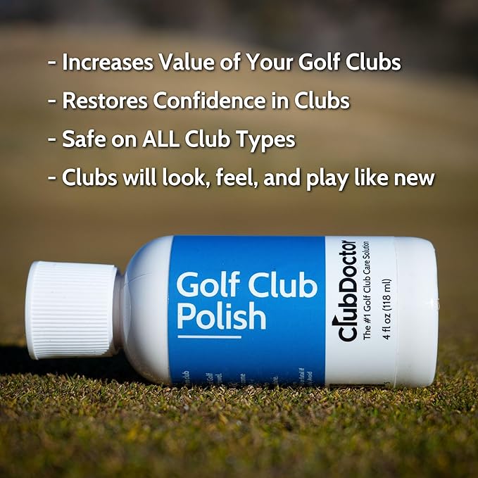 Club Doctor Golf Club Polish, Made in USA for Golfers, Restores, Shines, Polishes - Works on Drivers, Irons, Putters, Woods