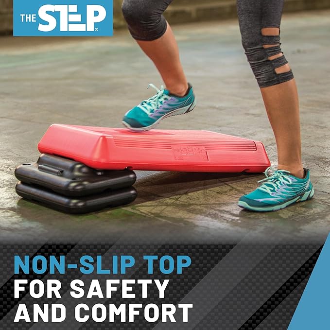 Freestyle STEP Exercise Step Platform, Circuit Size Stepper for Exercise at Home with 2 Risers