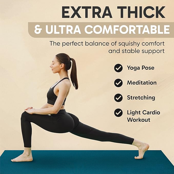 Gorilla Mats Premium Extra Large Yoga Mat – 15' x 6' x 8mm Extra Thick & Ultra Comfortable, Non-Slip Barefoot Exercise Mat – Works Great on Any Floor for Stretching, Cardio or Home Gym Workouts