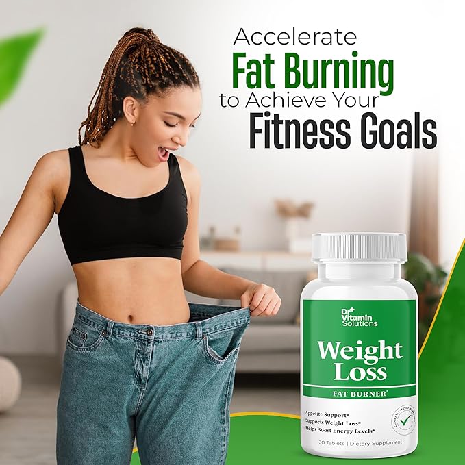 DR VITAMIN SOLUTIONS Weight Loss Supplements for Women & Men - Includes Green Tea Extract, Chromium, Vitamin B6 - Energy Booster, Belly Fat Burner & Appetite Suppressant Diet Pills - 30 Tablets