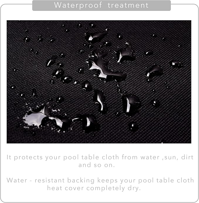 7/8/9FT Heavy Duty 600D Polyester Canvas Billiard Pool Table Cover(7 Colors Available) (Black, 7-Foot)