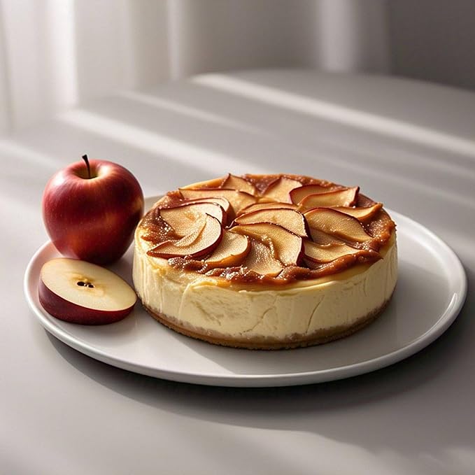 Andy Anand Sugar Free Apple Cheesecake 9" - Crafted with Real California Cream Cheese, Fresh and Natural Ingredients, Amazingly Delicious, Perfect for Diabetics & Dessert Lovers (2 lb)