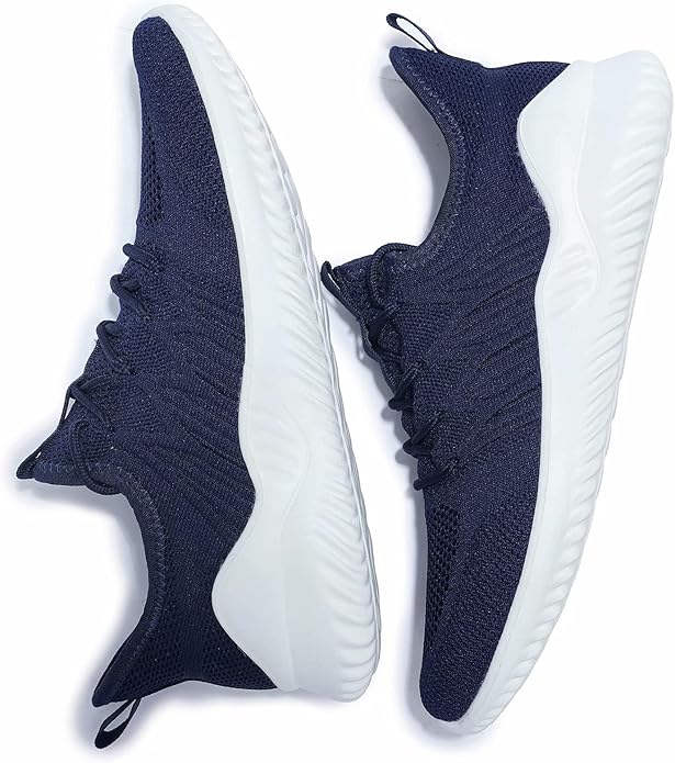 Mens Running Shoes Slip-on Walking Sneakers Lightweight Breathable Casual Soft Sole Trainers