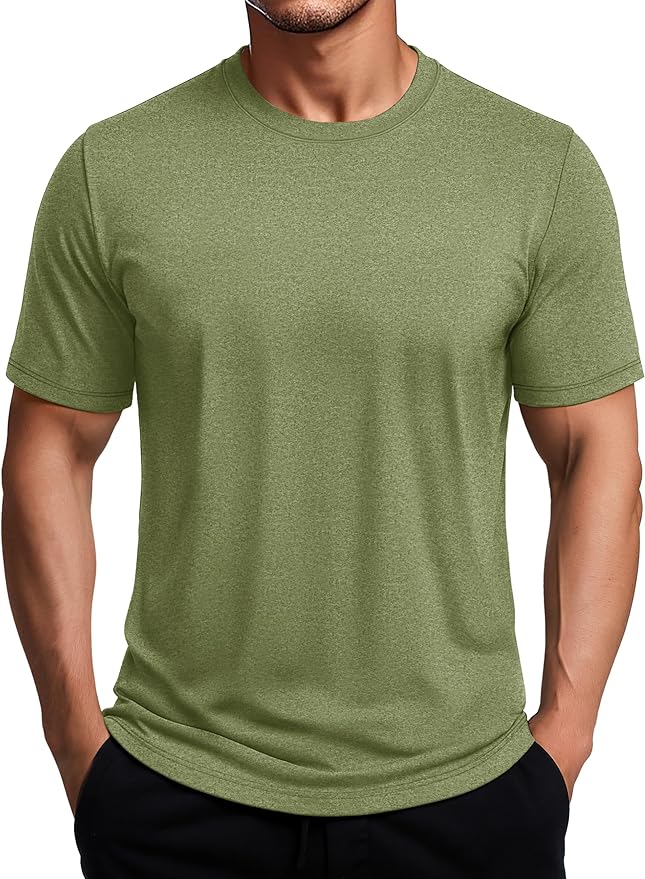 MAGCOMSEN Men's Dry Fit Workout Shirts Short Sleeve Tee Shirts Moisture Wicking Athletic Running Performence Tshirts