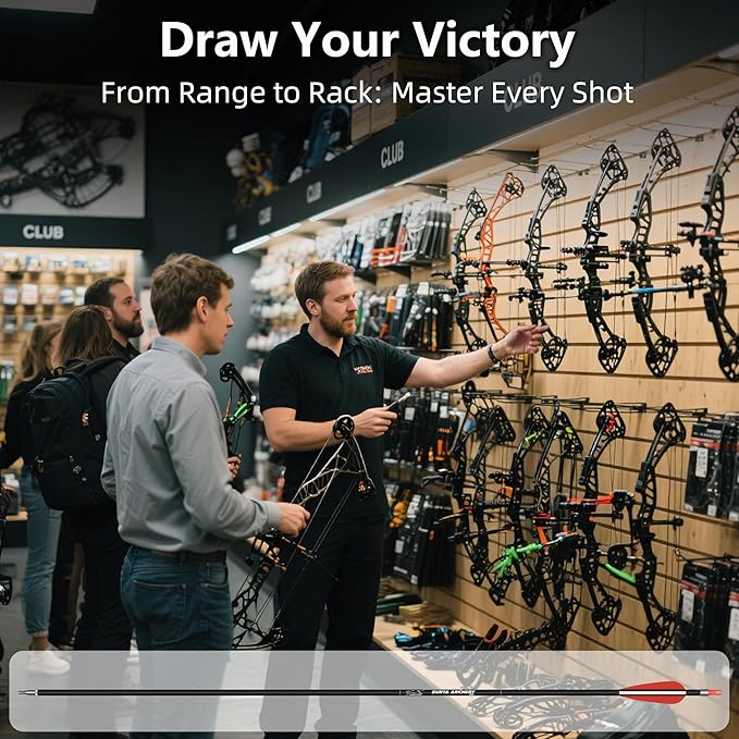 SUNYA Archery 24PCS Compound Bow Arrows for Practice. 30" Carbon Shaft, Spine 500 with Removable Tips. 4 Colors Vane Fit for Indoor and Outdoor Archery.