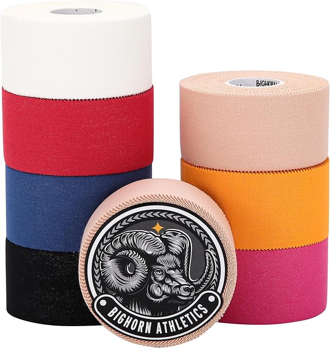 Bighorn Athletics Sports Tape | EZ-Tear Nude Athletic Tape for Wrist, Ankle & Foot Support | Zinc Oxide Infused & Latex-Free Adhesive, Breathable Cotton Fabric, 1.5-Inch x 45-Feet, 4 Rolls, Nude