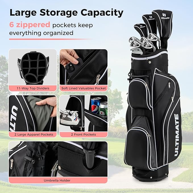 Goplus Complete Golf Club Set for Women, 9 Pieces Golf Clubs with #1 Driver, #3 Fairway, #4 Hybrid, #6 & #7 & #8 & #9 & #P Irons, Putter, Head Covers, Ladies' Right Handed