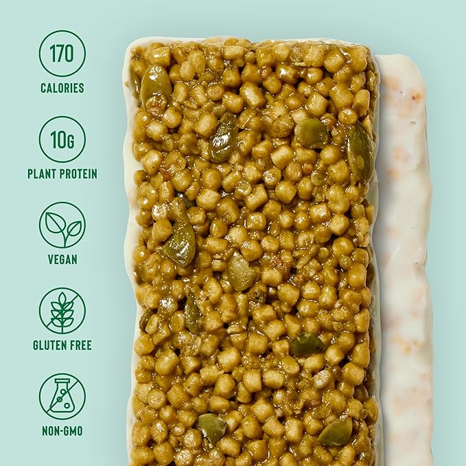 Mezcla Puff Crispy Protein Bars, Gluten Free & Vegan Protein Bars, 10g Protein, Alt for Crispy Rice Treat, Granola Bars & Breakfast Bars, Healthy Snacks for Adults (1 Count (Pack of 1), Matcha Vanilla)