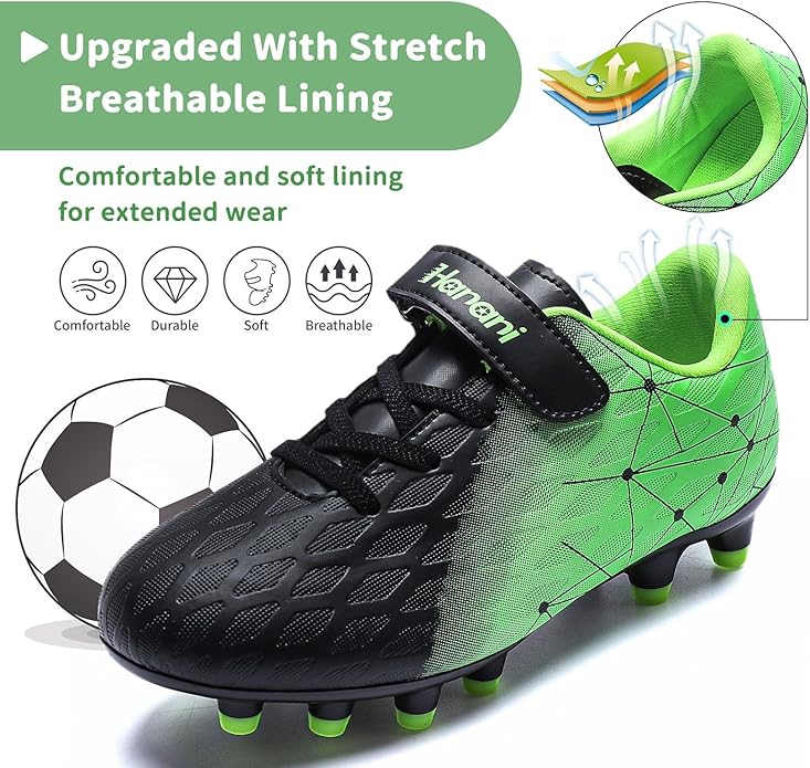 Hanani Boys Soccer Cleats Kids Girls FG/AG Soccer Athletics Sport Shoes Training Shoes Running Shoes Teenager Indoor Outdoor Football Shoes Sneakers for Unisex