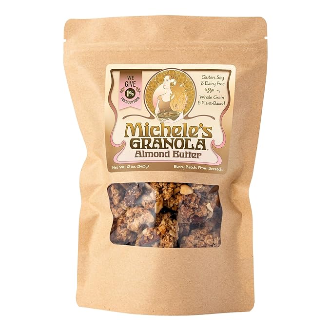 Michele's Granola - Almond Butter - Handmade Non-GMO Whole Grain Oats - Free of Gluten, Soy, Wheat, & Dairy
