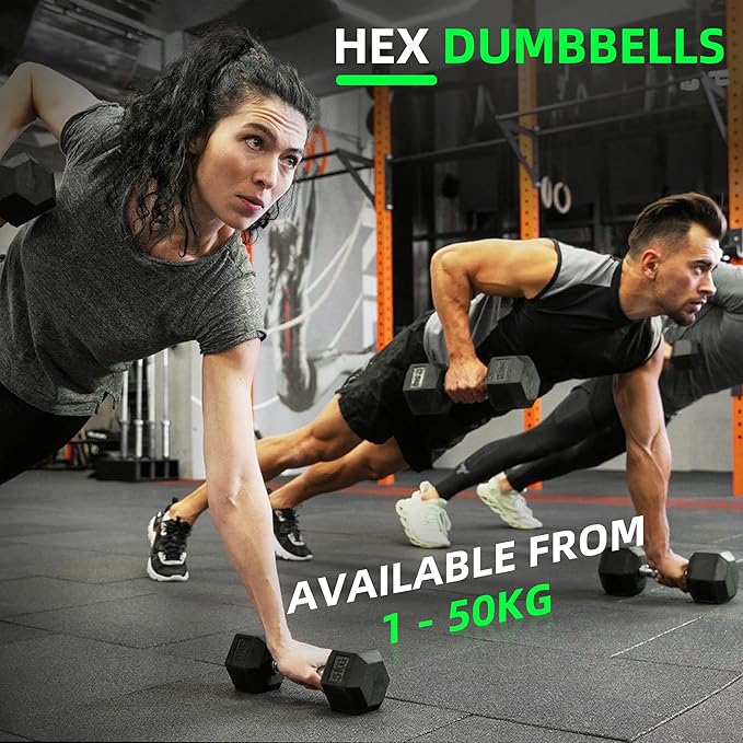 Ritafer Hex Weight Dumbbell Set with Rack Hand Weights for Strength Training Rubber Coated Dumbbells for Home Gyms Exercise & Fitness Training Muscle 5/10/15/20/25/30/35/40/45/50 lbs