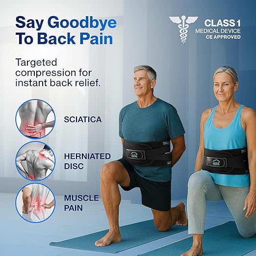 Modvel Back Brace for Lower Back Pain Women and Men – Lumbar Support Belt for Sciatica, Herniated Disc, Muscle Strain – Adjustable Breathable Work Brace with 6 Stays – Support for Posture– Size Plus