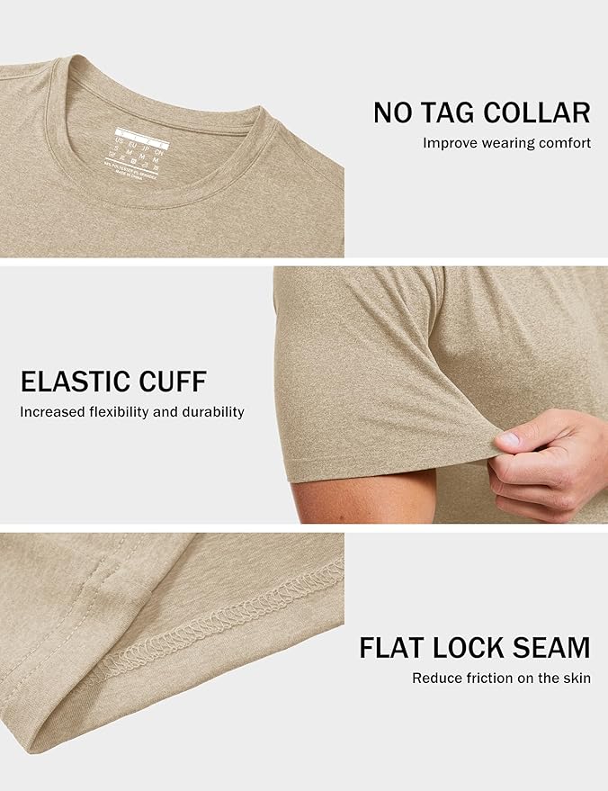 MAGCOMSEN Men's Dry Fit Workout Shirts Short Sleeve Tee Shirts Moisture Wicking Athletic Running Performence Tshirts