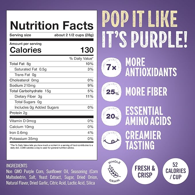 Purplesful Purple Corn Popcorn, Silkier, Creamier & Healthy Popcorn, Vegan-Friendly, Non-GMO, Flavorful Popped Corn Gourmet Snack, Jalapeno Cheddar, Big Bulk Pack - 4.8 Oz Per Pack (Pack of 9)